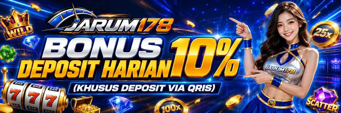 Banner bonus deposit harian 10 persen khusus deposit via QRIS